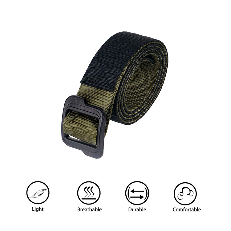 Tactical Elastic Military Belt with Plastic Buckle Green