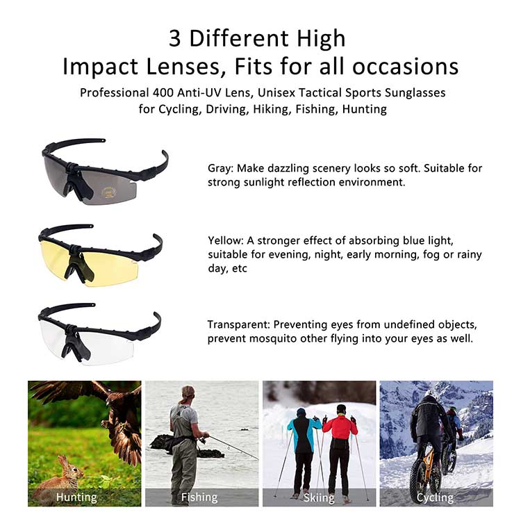 Tactical Sports Sunglasses Road Cycling Mountain Beach Driving Protection Eyewear 
