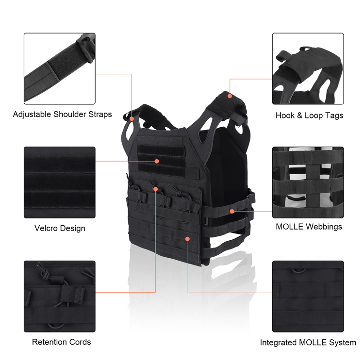 600D Waterproof MOLLE Plate Carrier Tactical Vest with Hydration Carrier