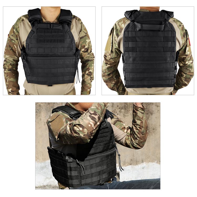 Tactical MOLLE Assault Vest Plate Carrier Black