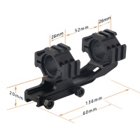 25.4mm/30mm Dual Ring Quick Release Cantilever Mount with Tri Picatinny Rail