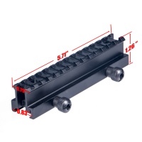 1" Riser Mount 14 Slots See-Thru Picatinny Rail Scope Mount