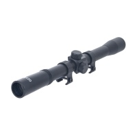 4X20 Rifle Scope Black Fine Duplex Gloss Reticle with Rings