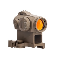 1X24 Illuminated Red Dot Sight With Quick Release Mount and Flip-Up Caps TAN