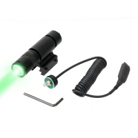 Tactical Green LED Flashlight for 11mm 20mm Rails Black