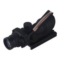 4X32 Tactical Scope Fiber Optics with Red Dual Illuminated Chevron Glass Etched Reticle