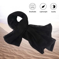 Tactical Military Neck Scarf Mesh Sniper Veil Head Wrap Black