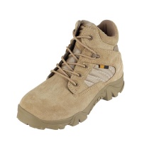 Tactical Winter Leather Zip Military Combat Boots DE