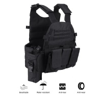Black MOLLE Plate Carrier Tactical Vest
