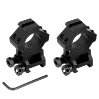 30mm and 25.4mm Scope Mount Ring fit 20mm rail BK