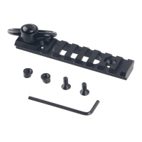 8-Slot Keymod Picatinny Rail Section & Push Button QD Sling Swivel Socket Adapter Combo