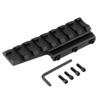 Picatinny Riser Mount with Recoil Stop Base  8 Slot 3.5 inch  Low Profile
