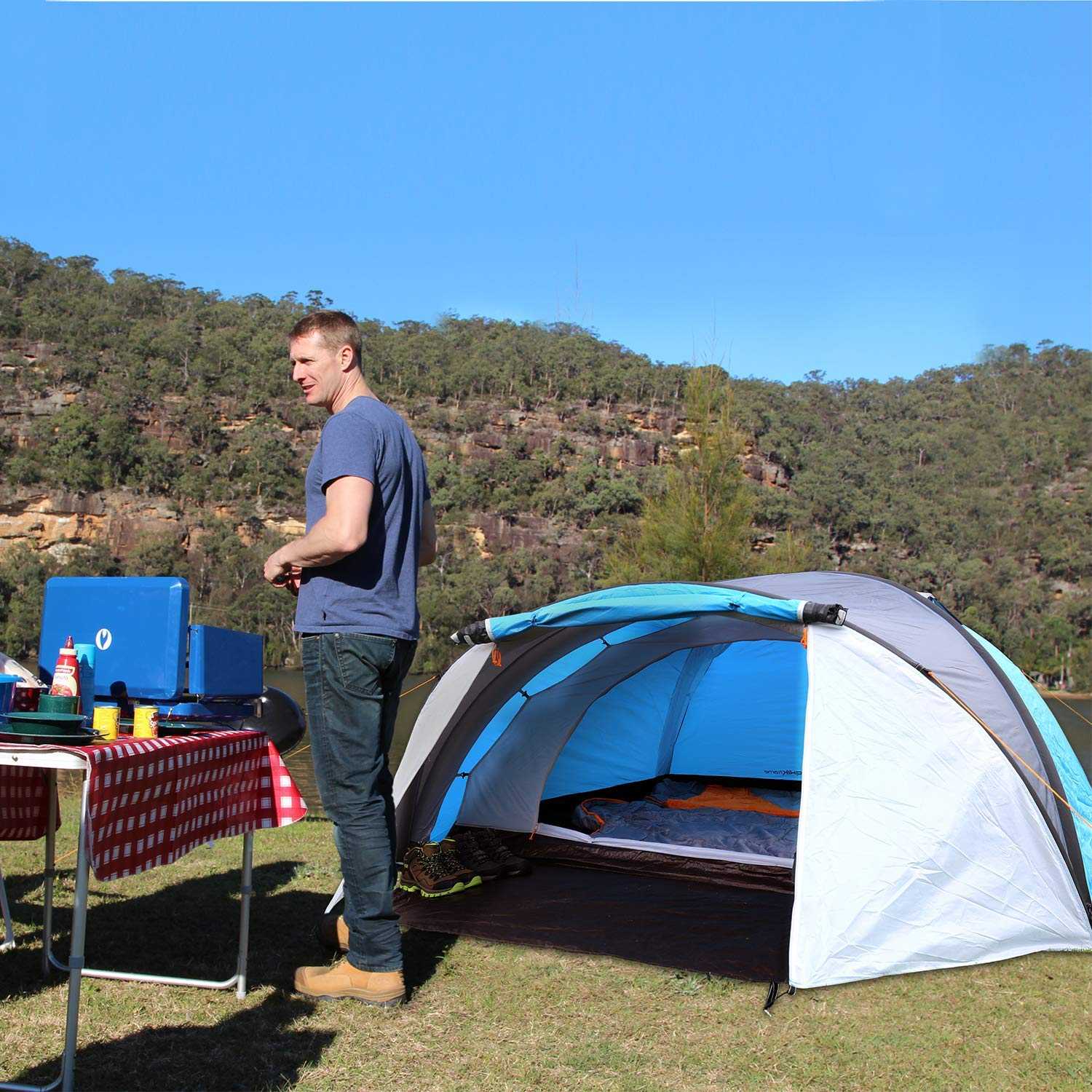 Inflatable Air Tent 4 Person for Family Camping Party Resort Beach