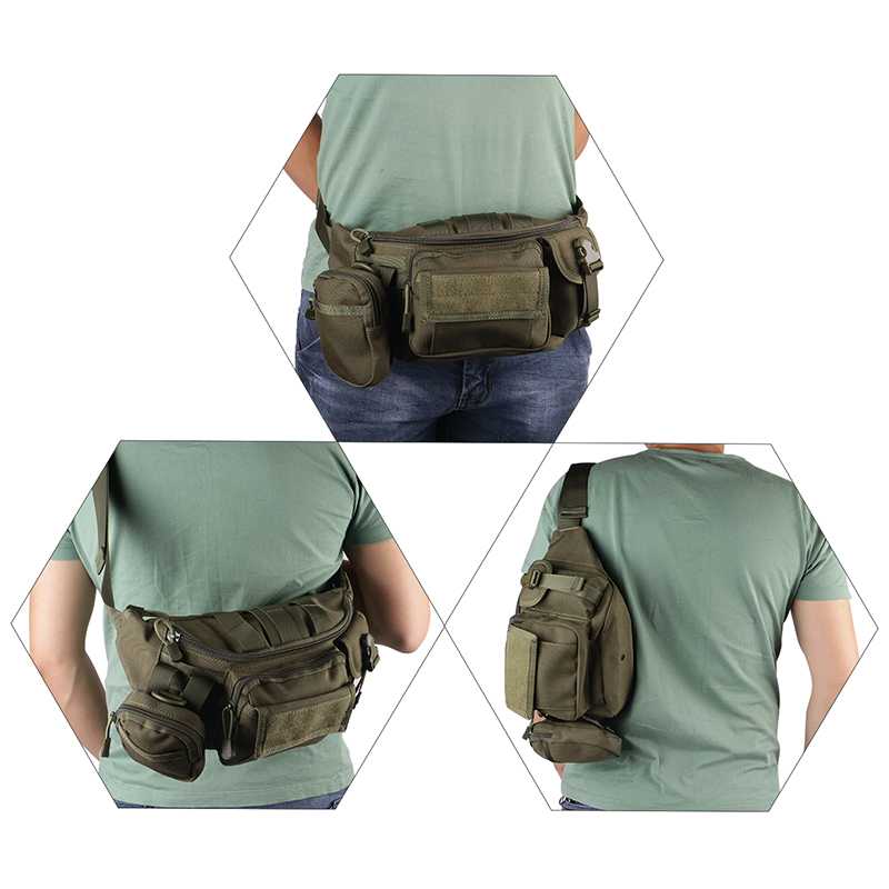 Outdoor Military Tactical Waist Pack Utility Pouch for Camping Hiking Hunting Black