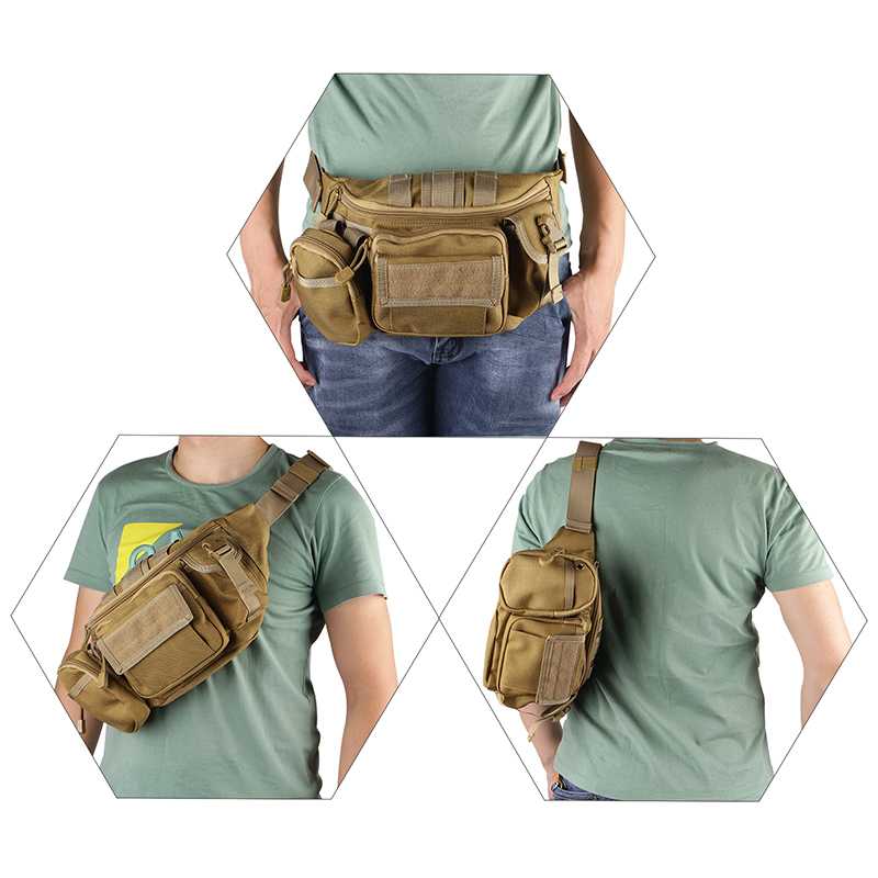 Outdoor Military Tactical Waist Pack Utility Pouch for Camping Hiking Hunting Black