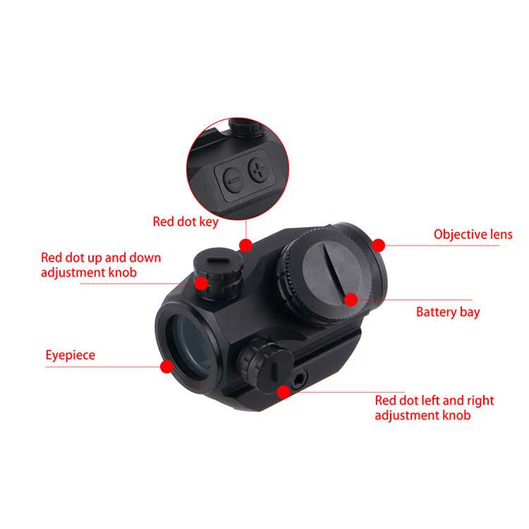 1x20 Mini Red Dot Sight with Picatinny Riser Mount
