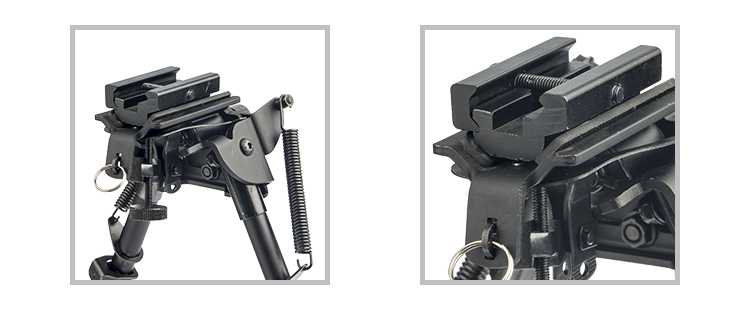  6-9" Rifle Bipod w/ Picatinny and Swivel Stud Mount