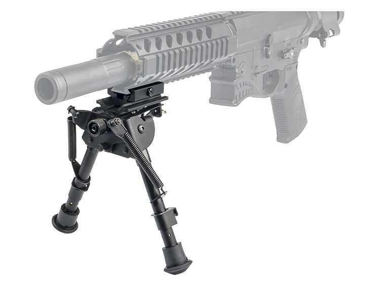  6-9 In Rifle Bipod w/ Picatinny and Swivel Stud Mount