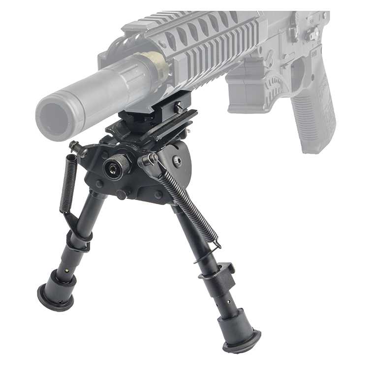 6-9 In Rifle Bipod Adjustable Spring Return with Picatinny Adapter