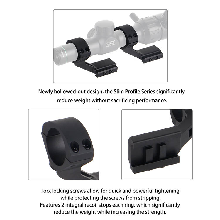 Slim Profile Offset Picatinny Scope Rings