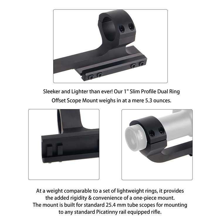 One-Piece 1" Cantilever Picatinny Scope Mount