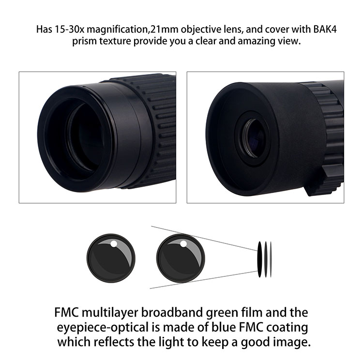Best Quality Pocket 15-30x21 Monocular 