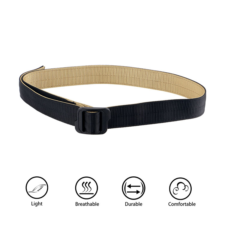 Military Tactical Nylon Belt Elastic with Plastic Buckle Tan
