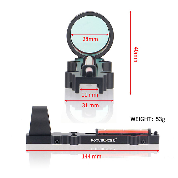 1x28 Shotgun RibRail Red Fiber Dot Scope