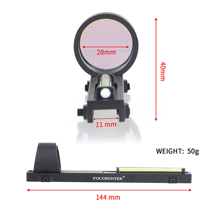 1X28 Fiber Green Circle Dot Sight for Shotgun