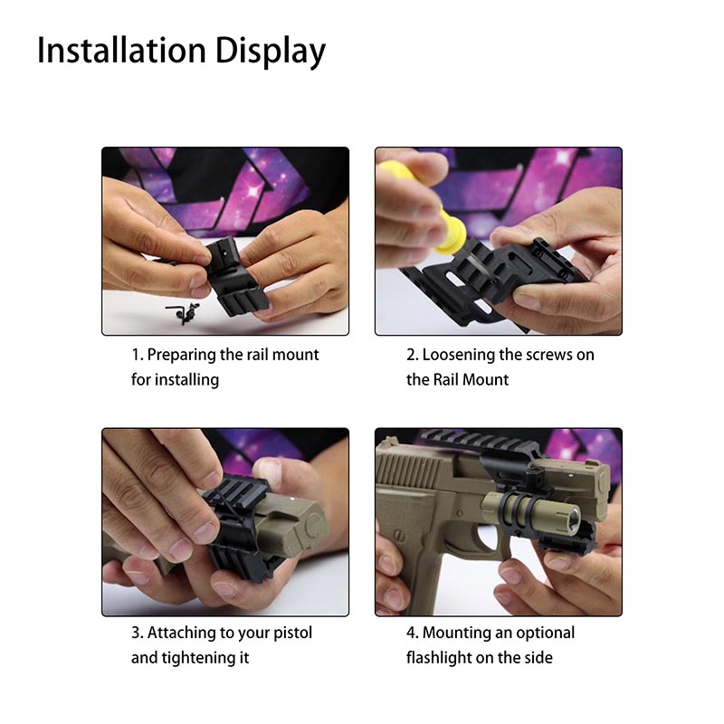 ASG Pistol Rail Mount 4 Picatinny Rails