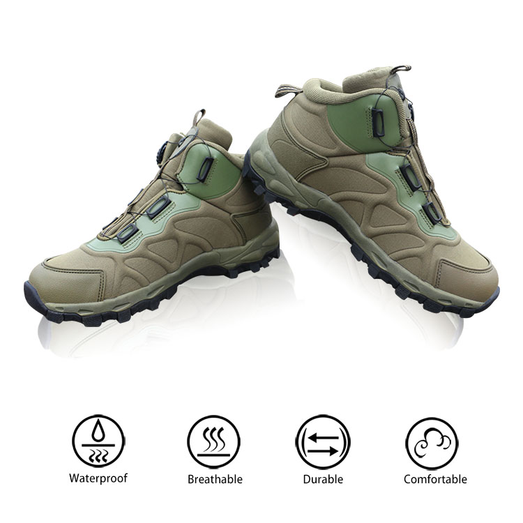 Tactical Military Combat Boots Auto Lace-Up