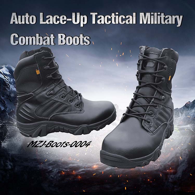 Tactical Boots Zip Leather Military Combat Boots