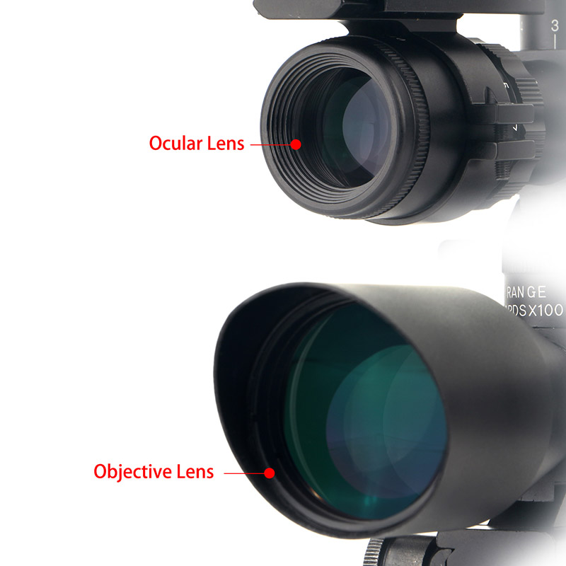 2.5-10x40 Rifle Scope with Red Laser and 4 Reticle Reflex Sight