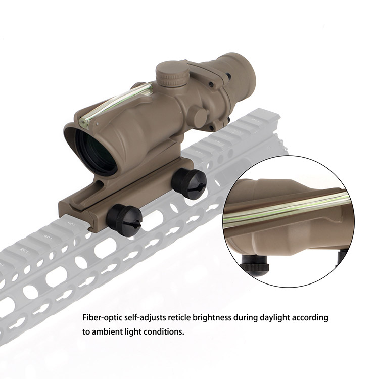 4X32 Tactical Scope Fiber Optic Green Chevron Glass Etched Reticle.