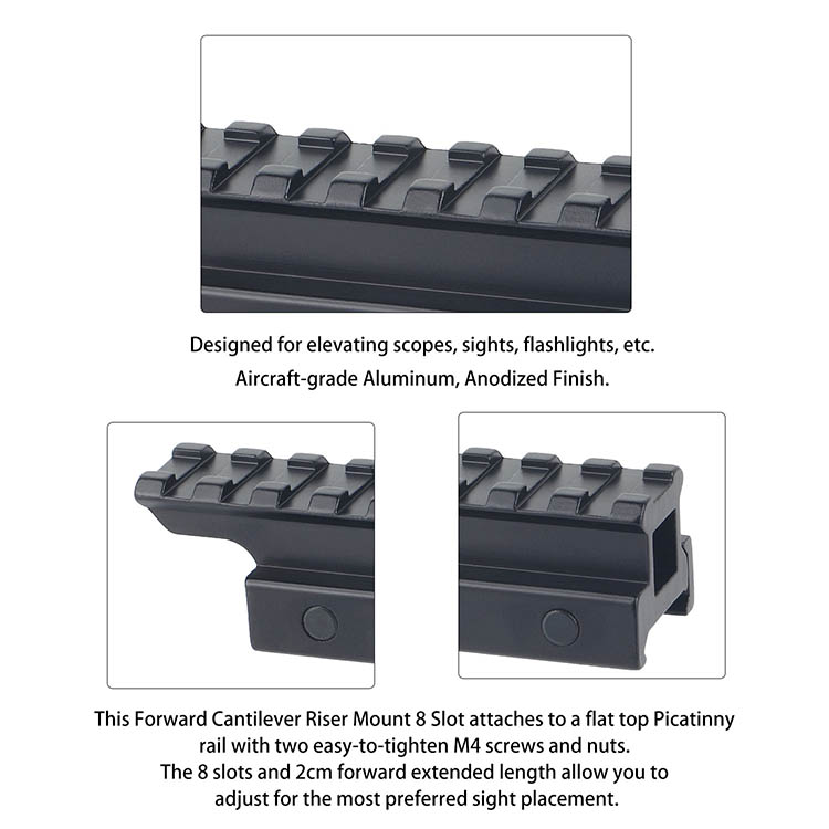 0.83" Medium Profile Extend Riser Mount 8 Slots