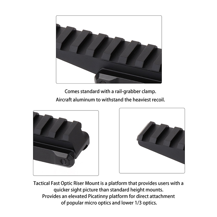 Top Quality actical Fast Optic Riser Mount8 Slots