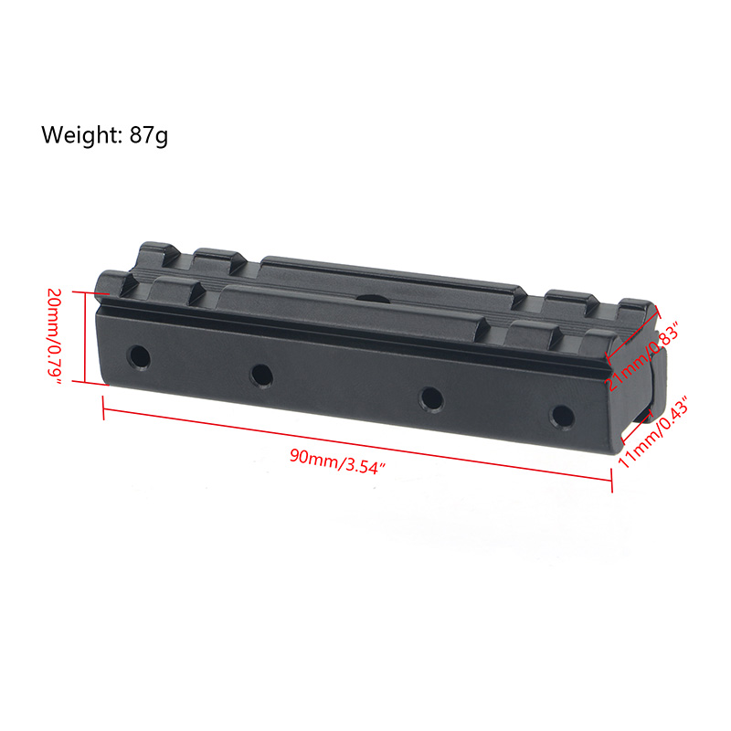 Dovetail To Weaver Picatinny .22 Rifle Adapter 4 Slot