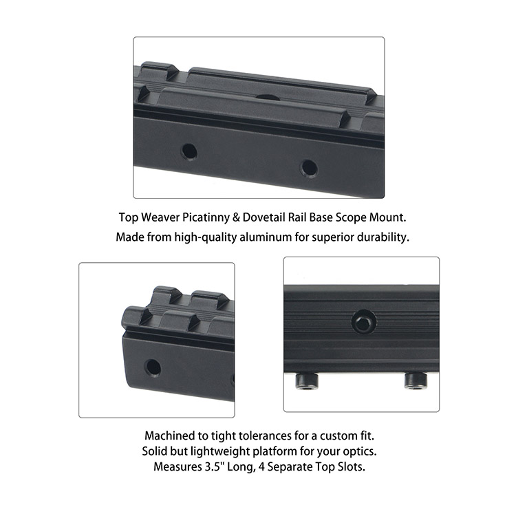 .22 Rifle Dovetail To Weaver Picatinny Rail Adapter 4 Slot