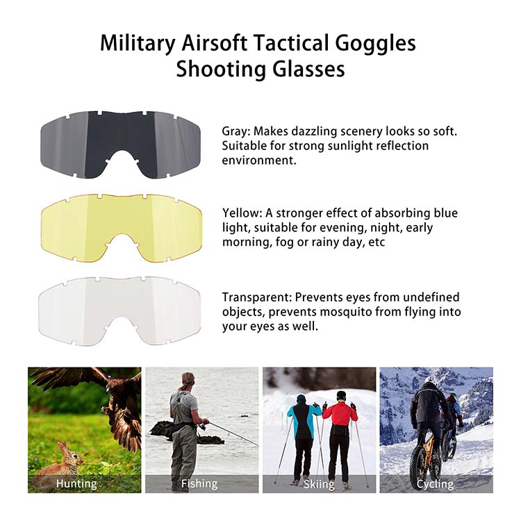 Top Quality Tactical Goggles Shooting Glasses Military Airsoft