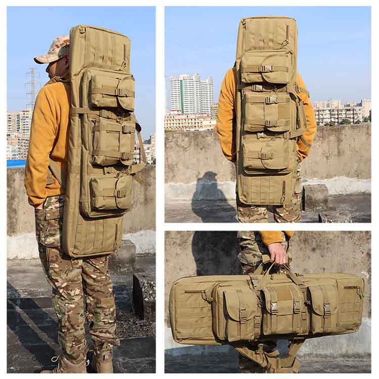Tactical 36" Dual Rifle Case Padded MOLLE Long Gun Bag 