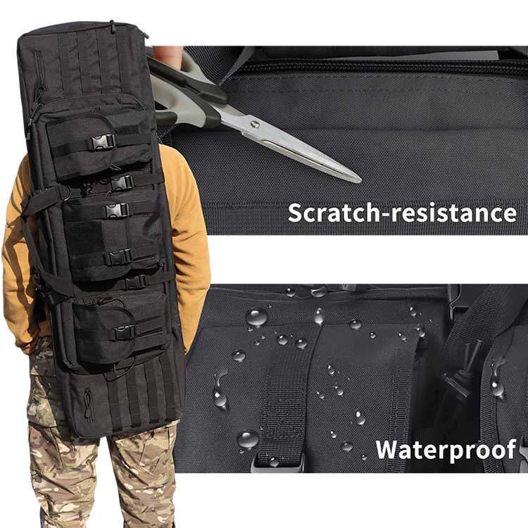 Tactical 36" Double Rifle Case Padded Molle Long Gun Bag Waterproof