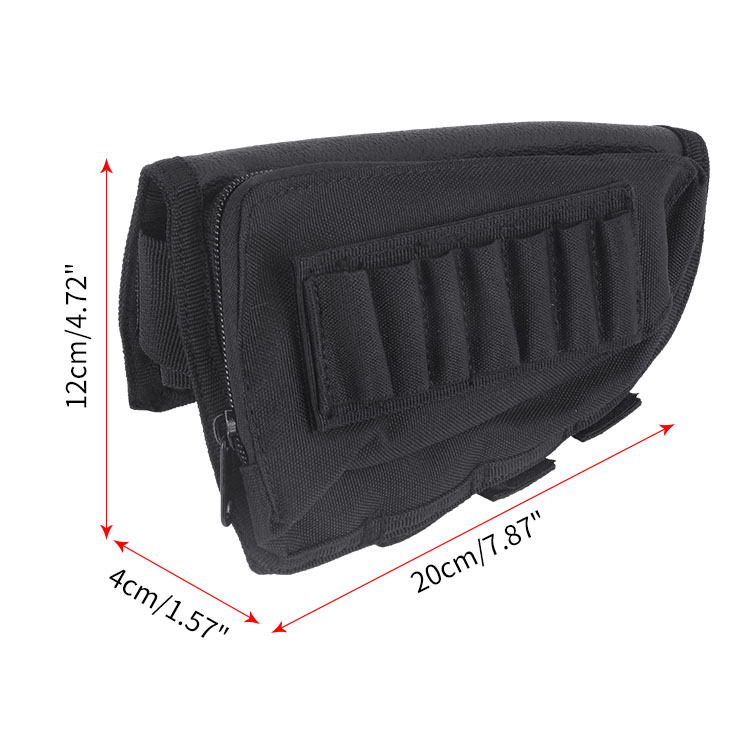 Tactical Rifle Cheek Rest Ammo Pouch Bullets Bag Butt Stock 