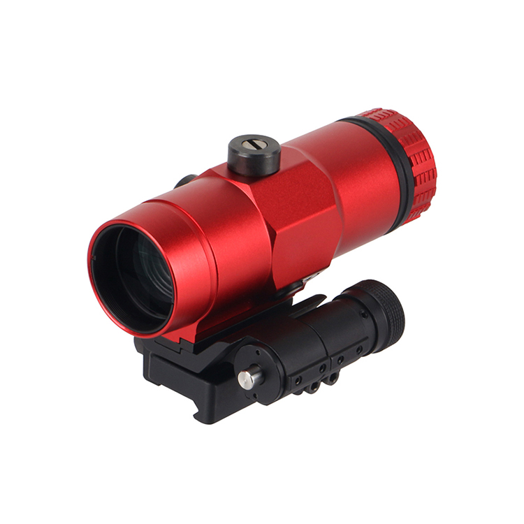 3x Red Magnifier with Flip Mount