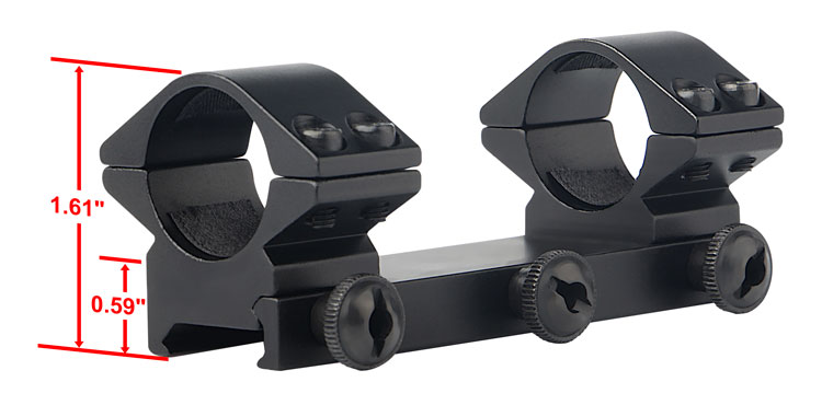 1" One Piece Low Picatinny Scope Mount