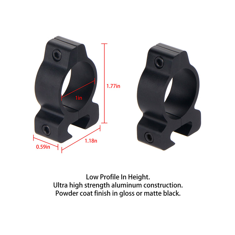 1" Fixed Dovetail Scope Rings