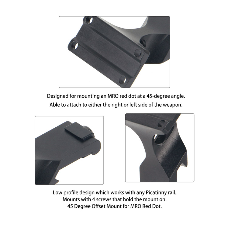 45 Degree Offset Mount for MRO Red Dot Sight