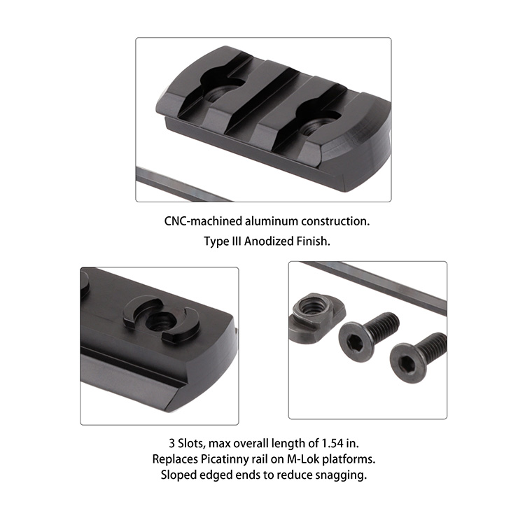 M-LOK Rail Section Picatinny Rail 3 Slots