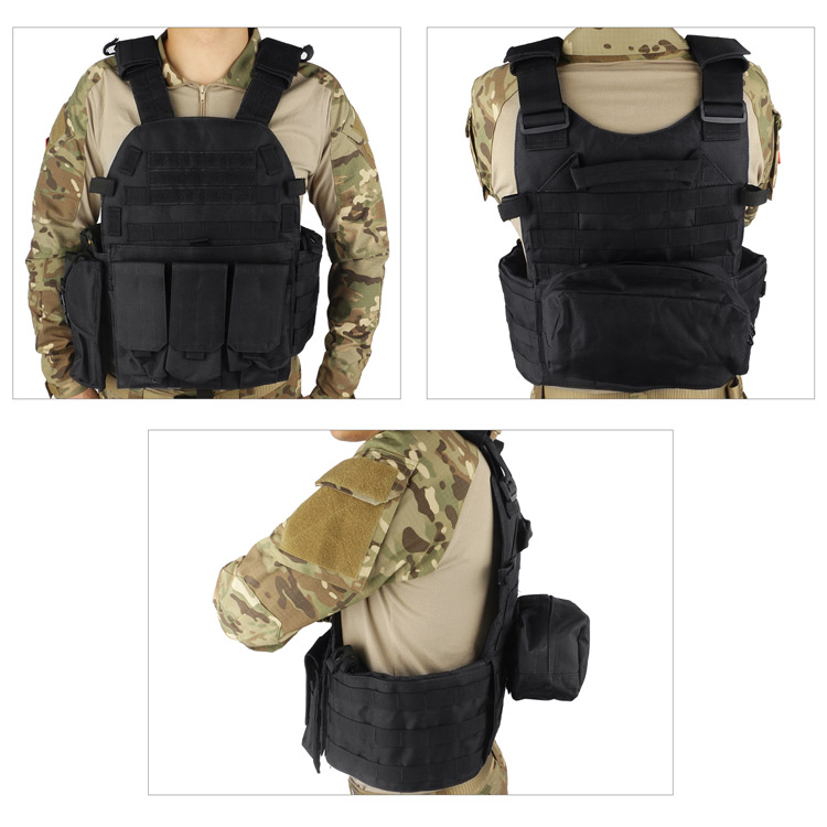 Airsoft Military Tactical Vest Combat Assault CS Molle Plate Carrier Black