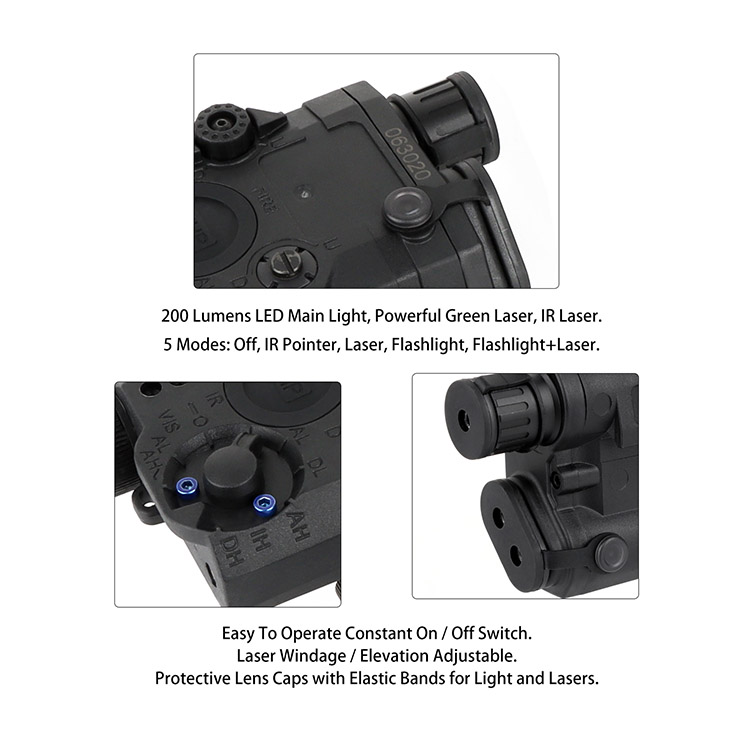 Element Airsoft Tactical Flashlight PEQ Green Laser LA-5C UHP IR Laser LED LA5C EX419