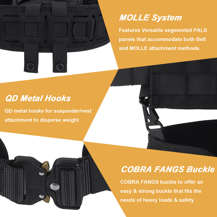 Molle Battle Belt and Cobra Belt Black